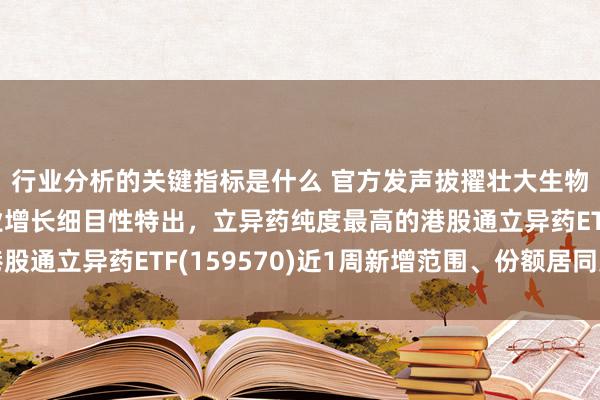 行业分析的关键指标是什么 官方发声拔擢壮大生物制造产业，医药行业增长细目性特出，立异药纯度最高的港股通立异药ETF(159570)近1周新增范围、份额居同类第一