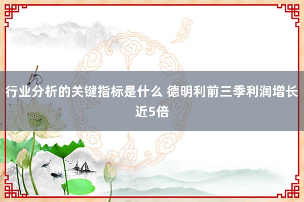 行业分析的关键指标是什么 德明利前三季利润增长近5倍