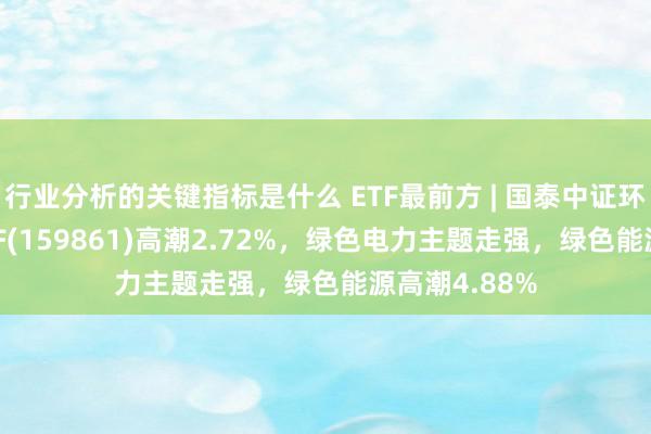 行业分析的关键指标是什么 ETF最前方 | 国泰中证环保产业50ETF(159861)高潮2.72%，绿色电力主题走强，绿色能源高潮4.88%