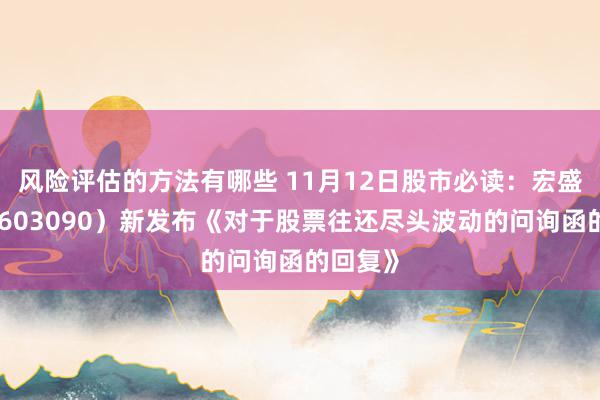 风险评估的方法有哪些 11月12日股市必读：宏盛股份（603090）新发布《对于股票往还尽头波动的问询函的回复》