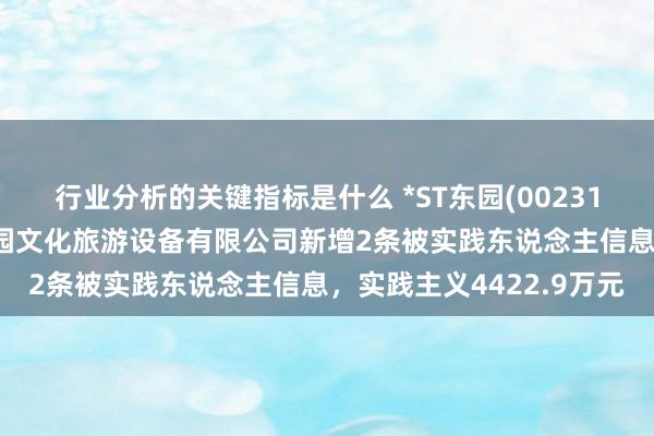 行业分析的关键指标是什么 *ST东园(002310)控股的南部县东方满园文化旅游设备有限公司新增2条被实践东说念主信息，实践主义4422.9万元