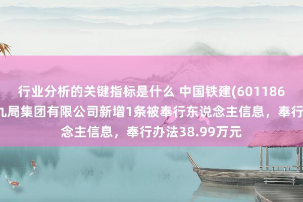 行业分析的关键指标是什么 中国铁建(601186)控股的中铁十九局集团有限公司新增1条被奉行东说念主信息，奉行办法38.99万元