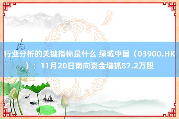 行业分析的关键指标是什么 绿城中国（03900.HK）：11月20日南向资金增抓87.2万股