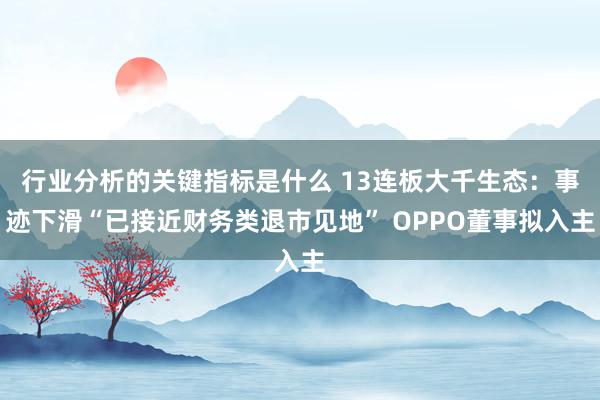 行业分析的关键指标是什么 13连板大千生态：事迹下滑“已接近财务类退市见地” OPPO董事拟入主