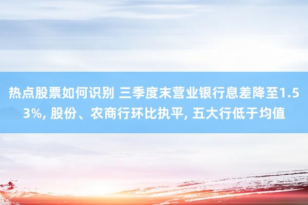 热点股票如何识别 三季度末营业银行息差降至1.53%, 股份、农商行环比执平, 五大行低于均值