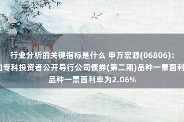 行业分析的关键指标是什么 申万宏源(06806)：2024年面向专科投资者公开导行公司债券(第二期)品种一票面利率为2.06%