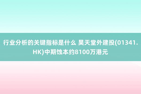 行业分析的关键指标是什么 昊天堂外建投(01341.HK)中期蚀本约8100万港元