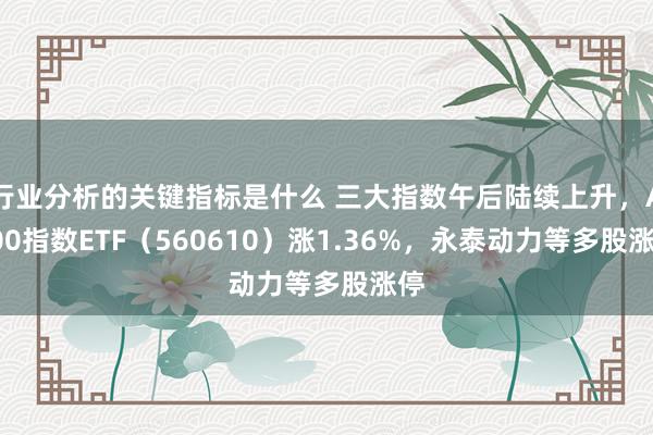 行业分析的关键指标是什么 三大指数午后陆续上升，A500指数ETF（560610）涨1.36%，永泰动力等多股涨停