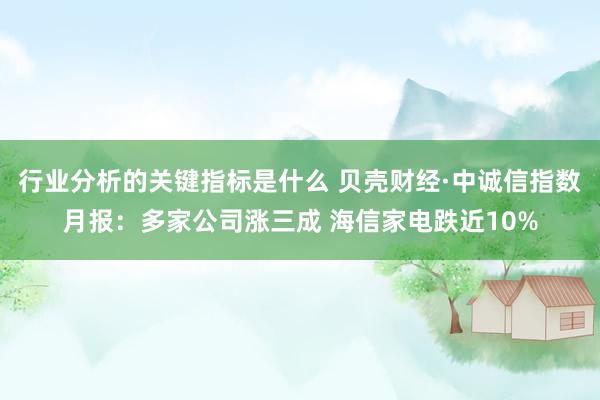 行业分析的关键指标是什么 贝壳财经·中诚信指数月报：多家公司涨三成 海信家电跌近10%