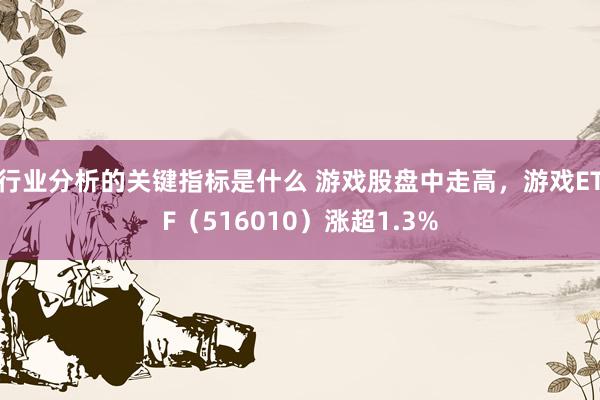 行业分析的关键指标是什么 游戏股盘中走高，游戏ETF（516010）涨超1.3%