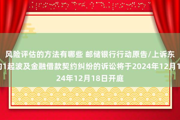 风险评估的方法有哪些 邮储银行行动原告/上诉东说念主的1起波及金融借款契约纠纷的诉讼将于2024年12月18日开庭