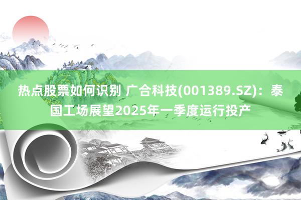 热点股票如何识别 广合科技(001389.SZ)：泰国工场展望2025年一季度运行投产