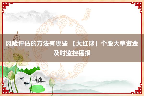 风险评估的方法有哪些 【大红球】个股大单资金及时监控播报