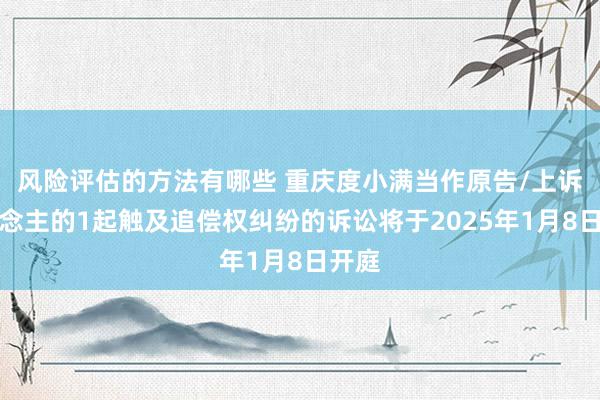 风险评估的方法有哪些 重庆度小满当作原告/上诉东说念主的1起触及追偿权纠纷的诉讼将于2025年1月8日开庭