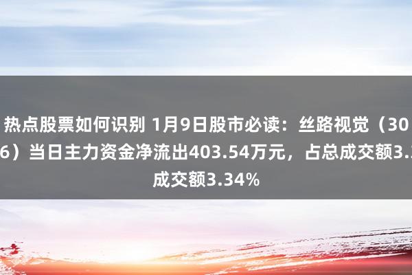 热点股票如何识别 1月9日股市必读：丝路视觉（300556）当日主力资金净流出403.54万元，占总成交额3.34%