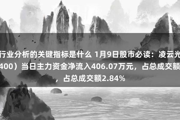 行业分析的关键指标是什么 1月9日股市必读：凌云光（688400）当日主力资金净流入406.07万元，占总成交额2.84%