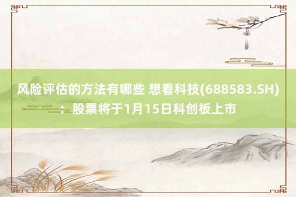 风险评估的方法有哪些 想看科技(688583.SH)：股票将于1月15日科创板上市