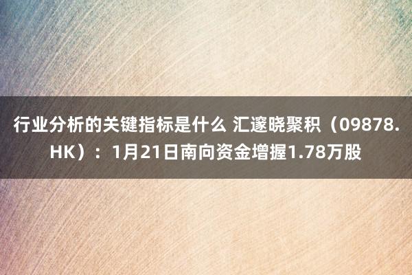 行业分析的关键指标是什么 汇邃晓聚积（09878.HK）：1月21日南向资金增握1.78万股