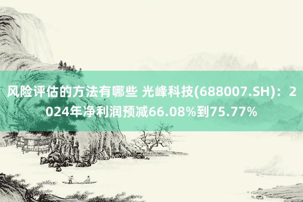 风险评估的方法有哪些 光峰科技(688007.SH)：2024年净利润预减66.08%到75.77%