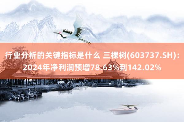 行业分析的关键指标是什么 三棵树(603737.SH)：2024年净利润预增78.63%到142.02%