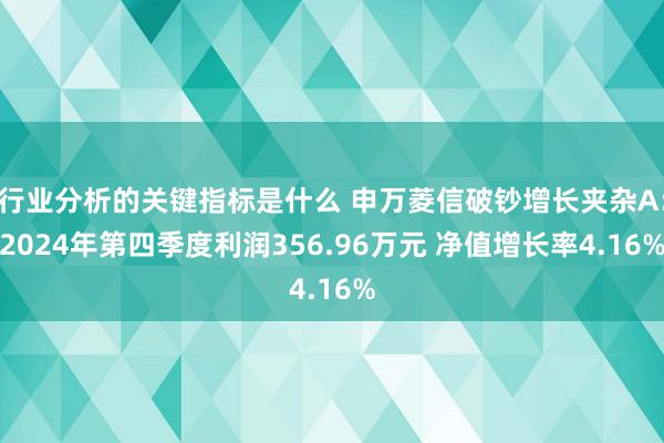 行业分析的关键指标是什么 申万菱信破钞增长夹杂A：2024年第四季度利润356.96万元 净值增长率4.16%