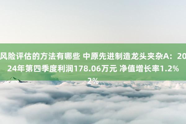 风险评估的方法有哪些 中原先进制造龙头夹杂A：2024年第四季度利润178.06万元 净值增长率1.2%