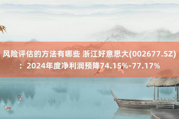 风险评估的方法有哪些 浙江好意思大(002677.SZ)：2024年度净利润预降74.15%-77.17%