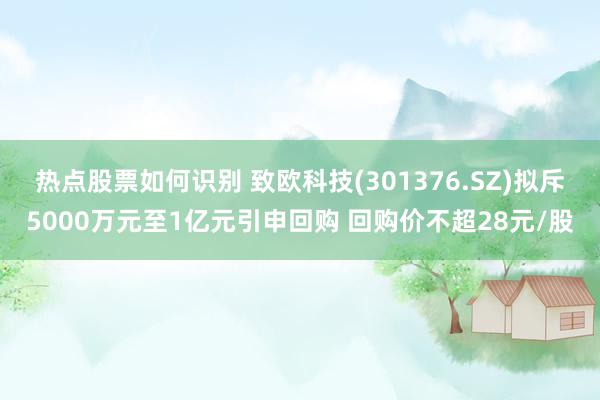 热点股票如何识别 致欧科技(301376.SZ)拟斥5000万元至1亿元引申回购 回购价不超28元/股