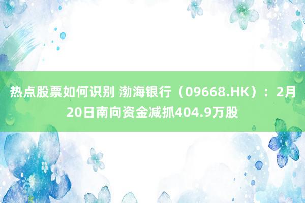 热点股票如何识别 渤海银行（09668.HK）：2月20日南向资金减抓404.9万股