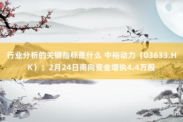 行业分析的关键指标是什么 中裕动力（03633.HK）：2月24日南向资金增执4.4万股